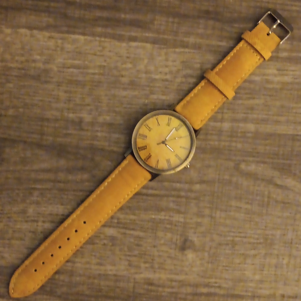 COPY - Denim Leather strap watch Grey